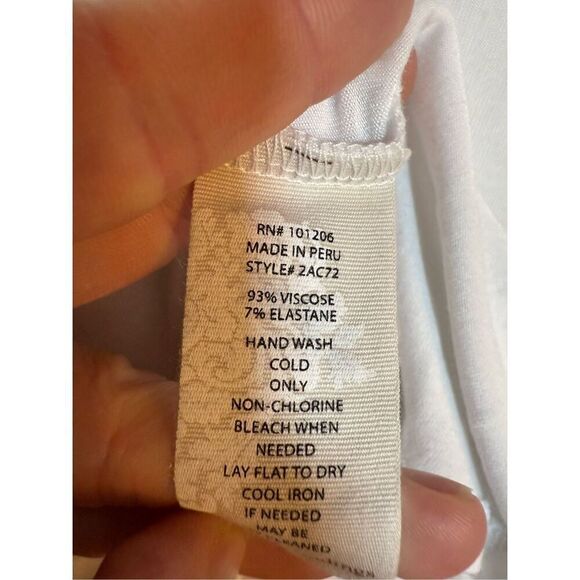 Soft Surroundings Perfect Layers Tiered White Top Long Sleeve Split Back Sz M - Picture 10 of 10